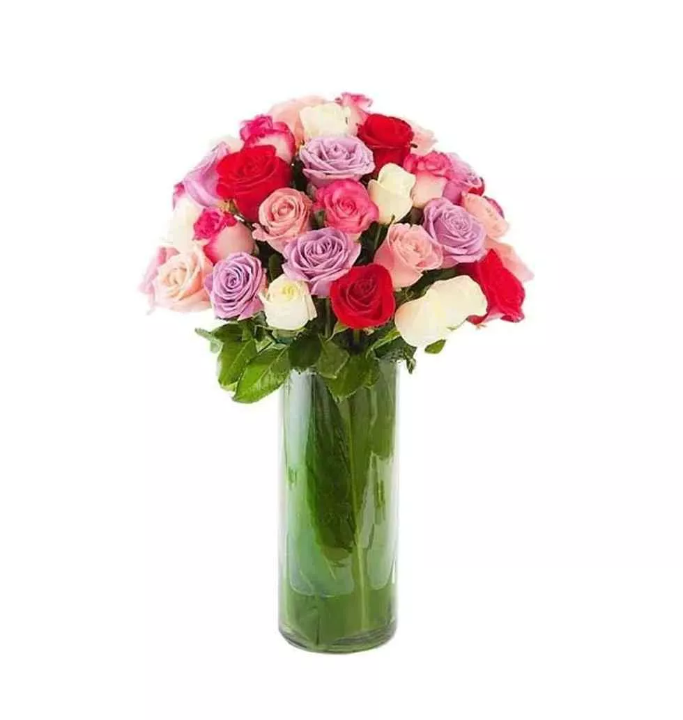 Graceful Pastel Color Roses Bouquet